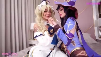 Watch Dirty Girls Barbara and Mona Fuck in both Holes Genshin Impact