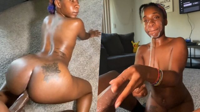 Watch My cock started inside her ass and ended on her face