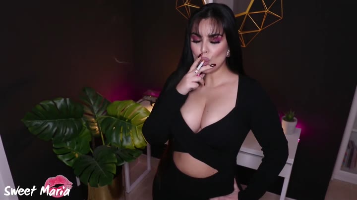 Watch Sweet Maria Black Dress Smoking Fetish