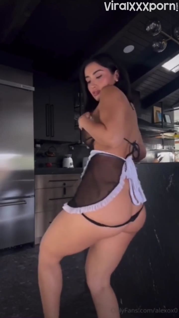 Watch Alexox0 Hot Maid Teases Her Curvy Ass in Thong Panty Video