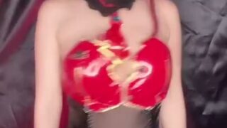 cute asian cosplayer Meenfox reveals her boobs