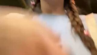 Froggyanna Livestream Public Washroom Stripping , Playing Pussy