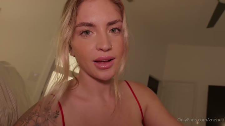 Watch Zoeneli Gets Fucked in Red Outfit with Cum On Her Big Tits